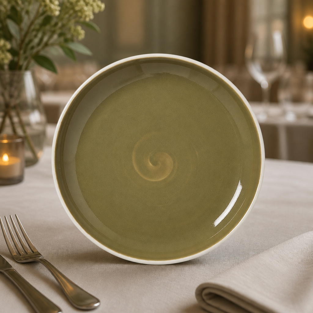 Commercial Coupe Plates 202.5mm Olive 12 Pack