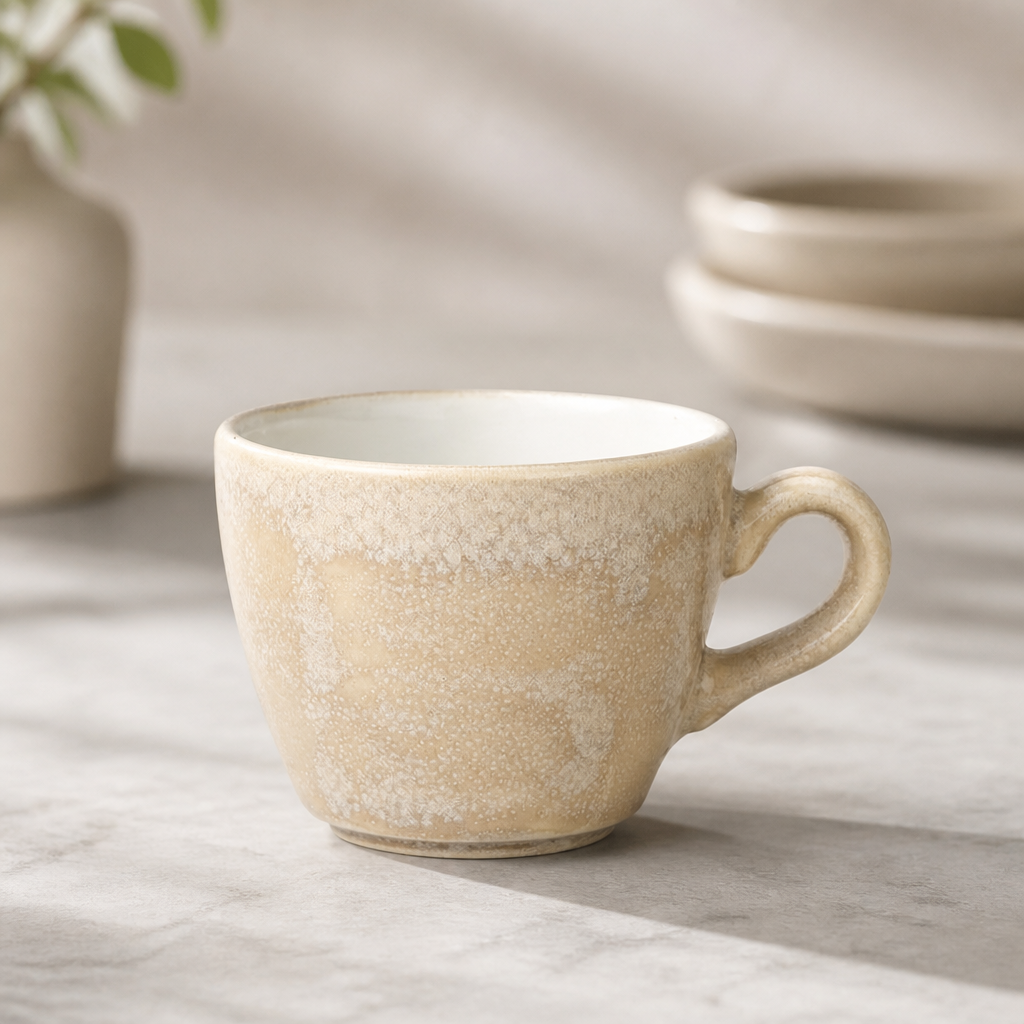Commercial Sandstone Cups 85ml Vitrified China 12 Pack