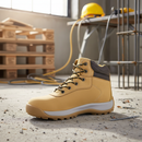 Premium Heavy Duty Nubuck Leather Hiker Safety Boot S1P HRO SRC with Slip-Resistant Outsole and Removable Insock