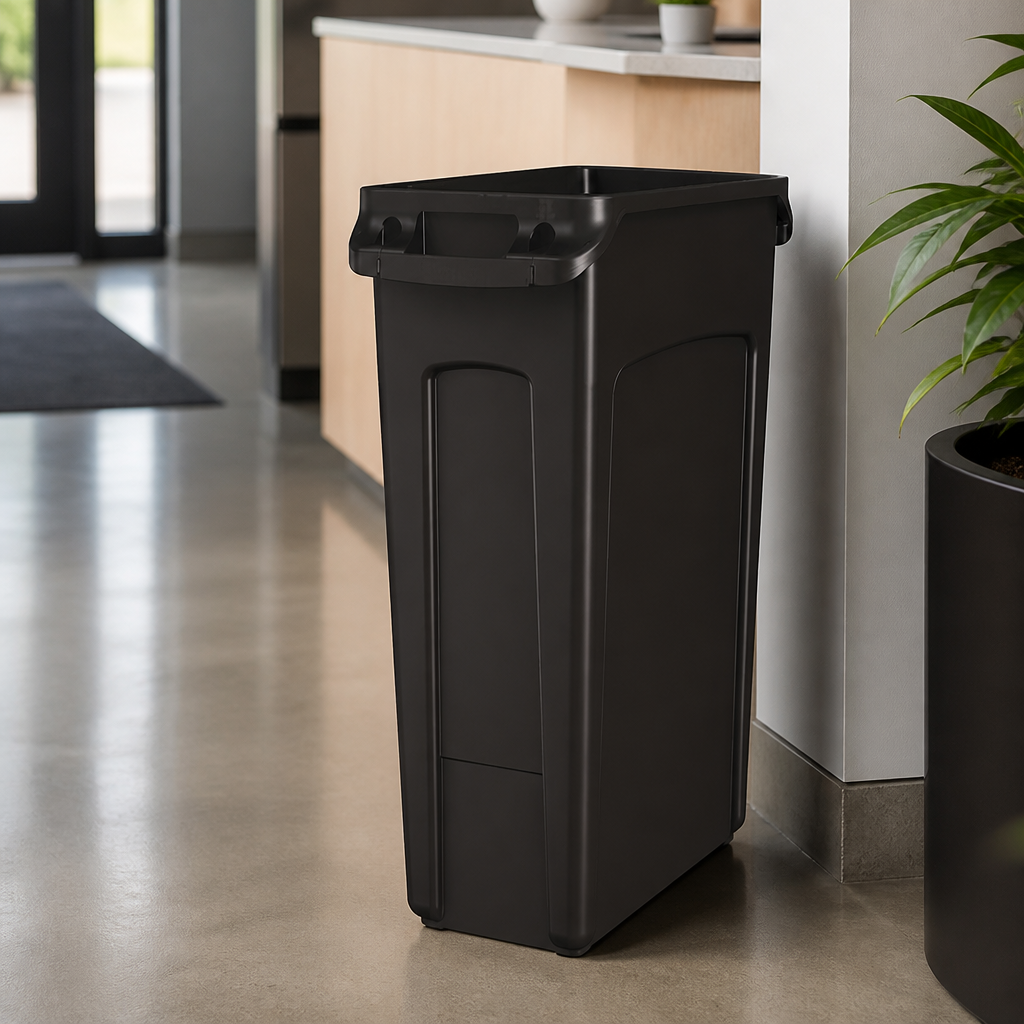 Commercial Recycling Bin 87L with Venting Channels Brown