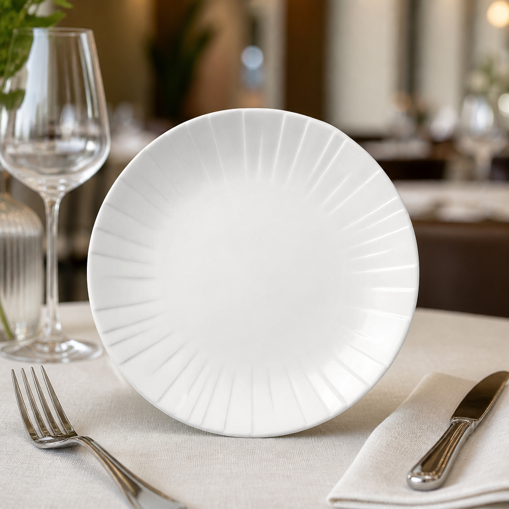 Commercial Coupe Plates 255mm - Stackable 12 Pack