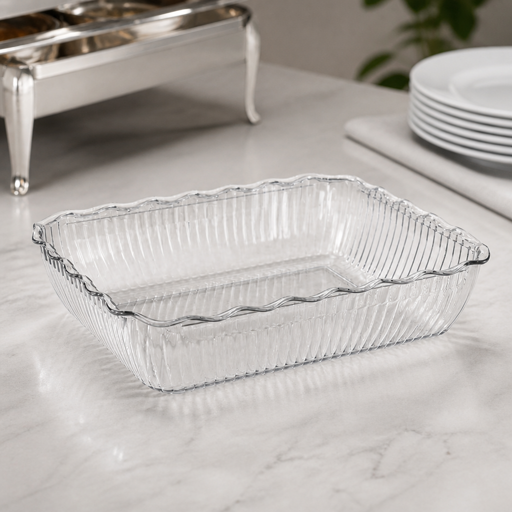 Large Commercial Salad Crock 4.25L Clear SAN Plastic