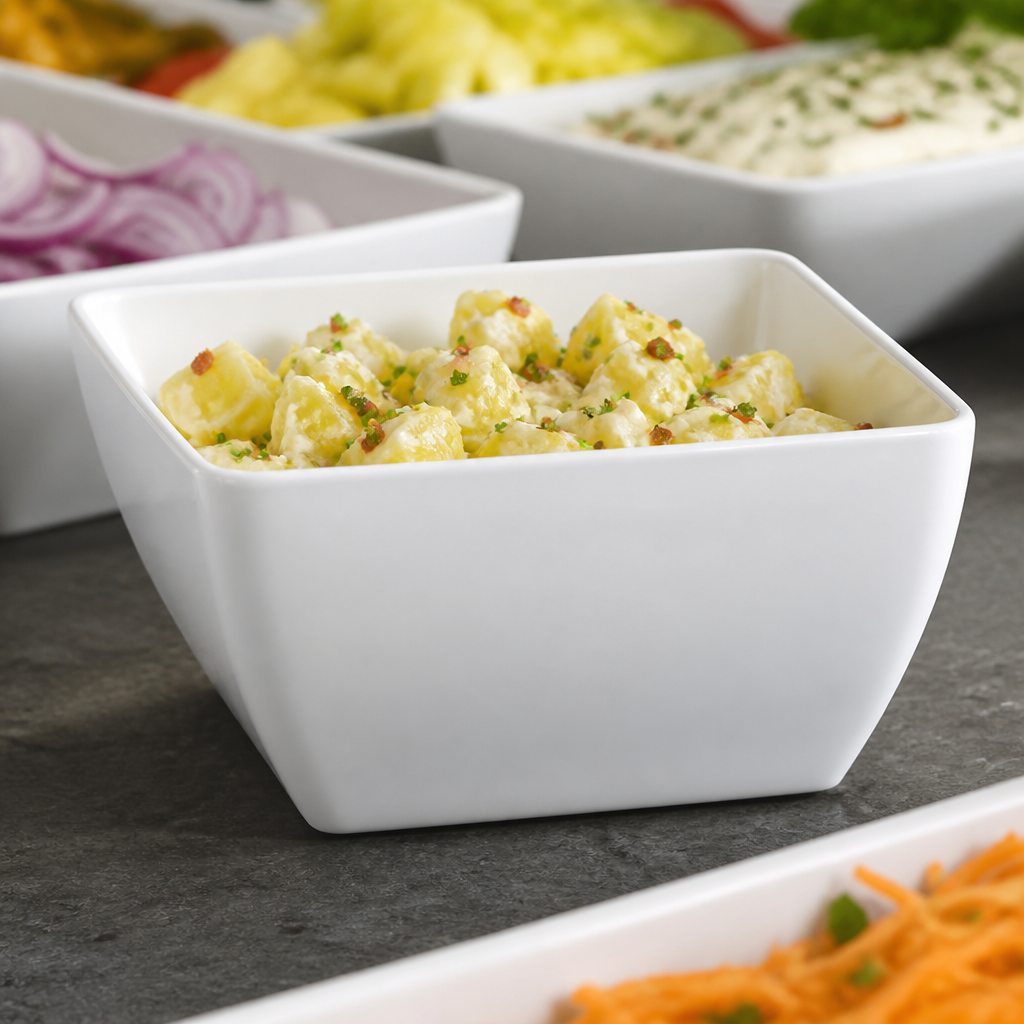 Commercial Melamine Square Bowl 1.5L for Display
