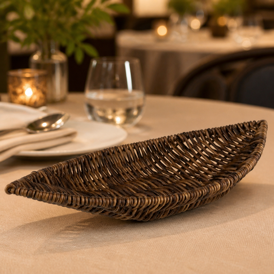 Commercial Beige Polypropylene Basket 300x150mm Food Service