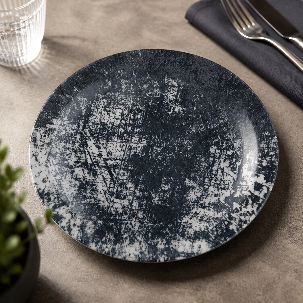 Commercial Urban Plates Black 254mm for Catering 12 Pack
