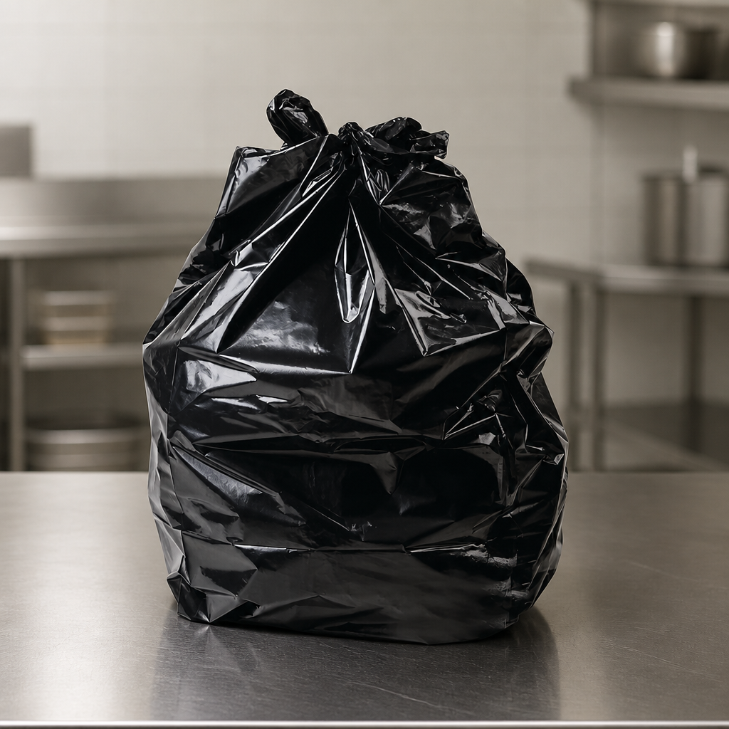 Pack of 100 heavy duty 70 litre black bin bags