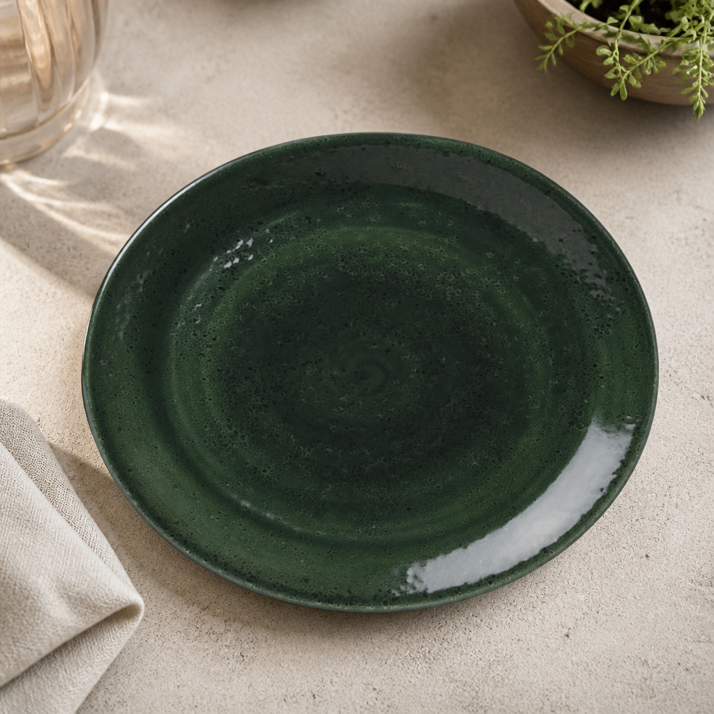 Commercial Porcelain Coupe Plates Burnt Emerald 280mm 12 Pack