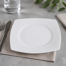 Commercial White Porcelain Rounded Square Pizza Plates 270mm 6 Pack