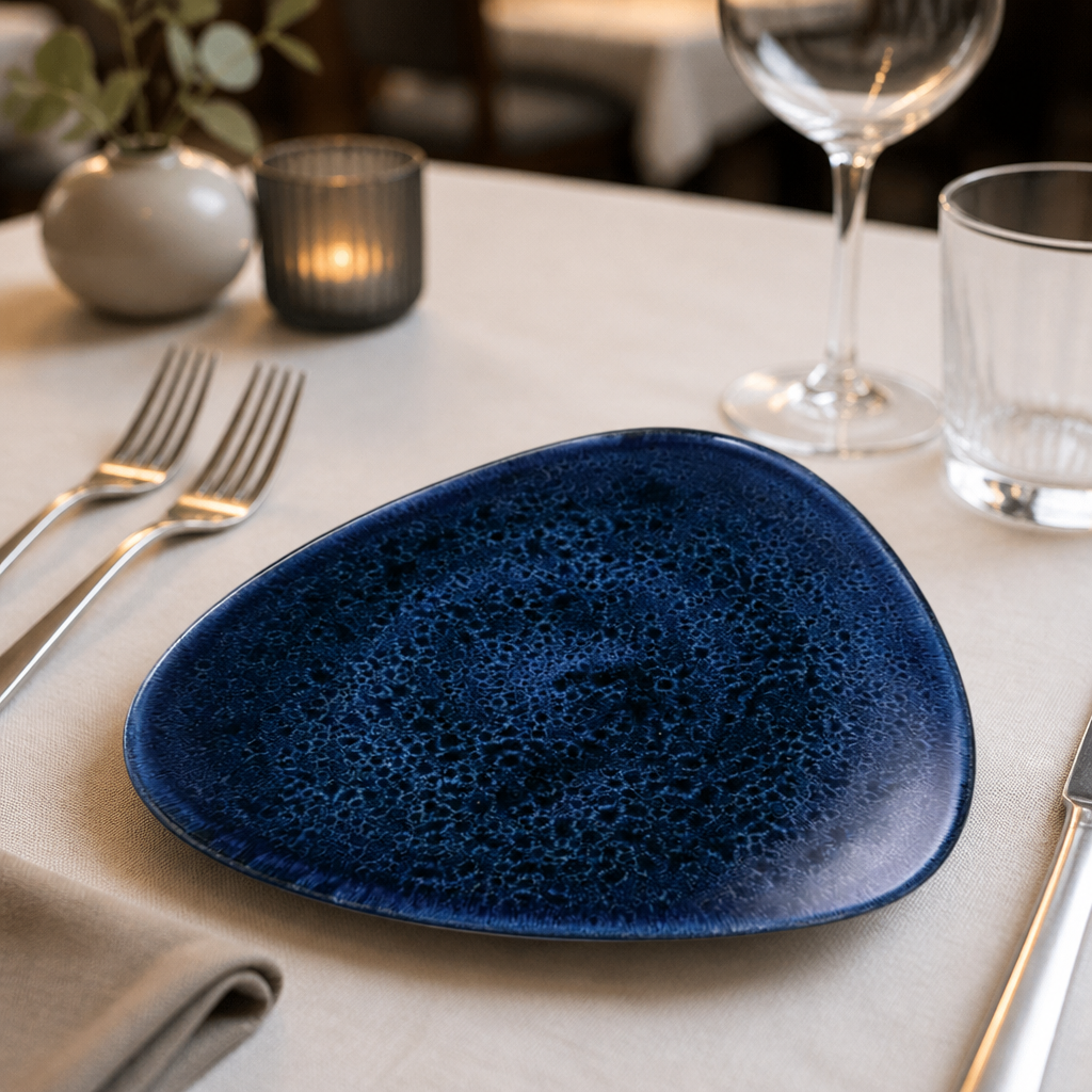 Commercial Triangle Plates 9 Inch Ultramarine 12 Pack