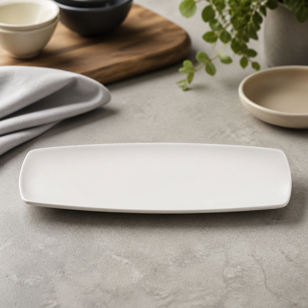 Commercial Rectangular Porcelain Plates 355 x 100mm 6 Pack