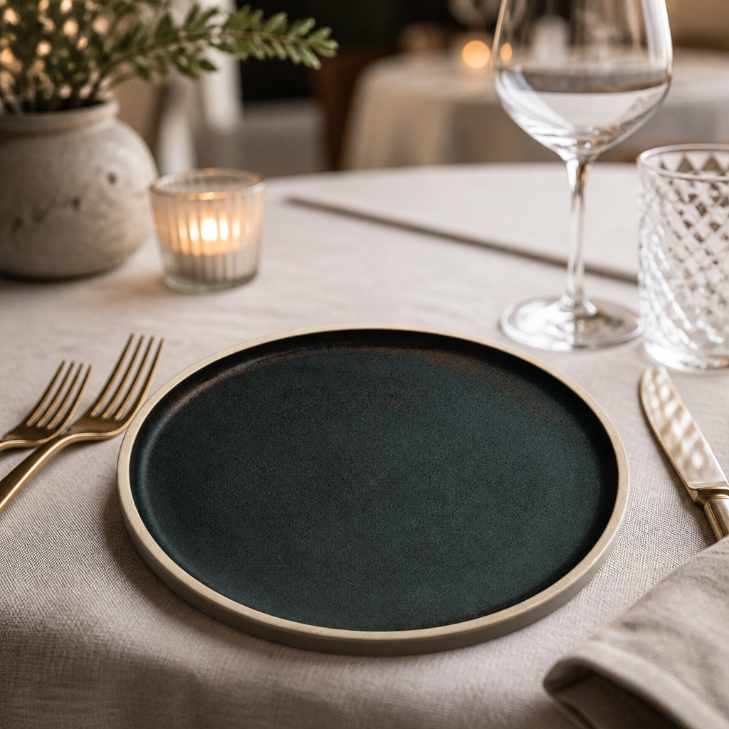 Commercial Canvas Flat Plates Green 250mm - 6 Pack
