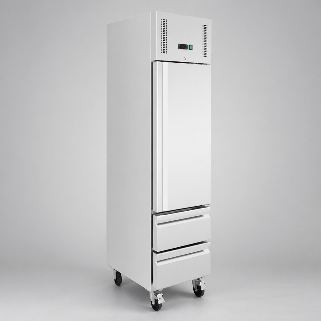 Commercial Single Door Slimline GN Freezer 180Ltr Capacity