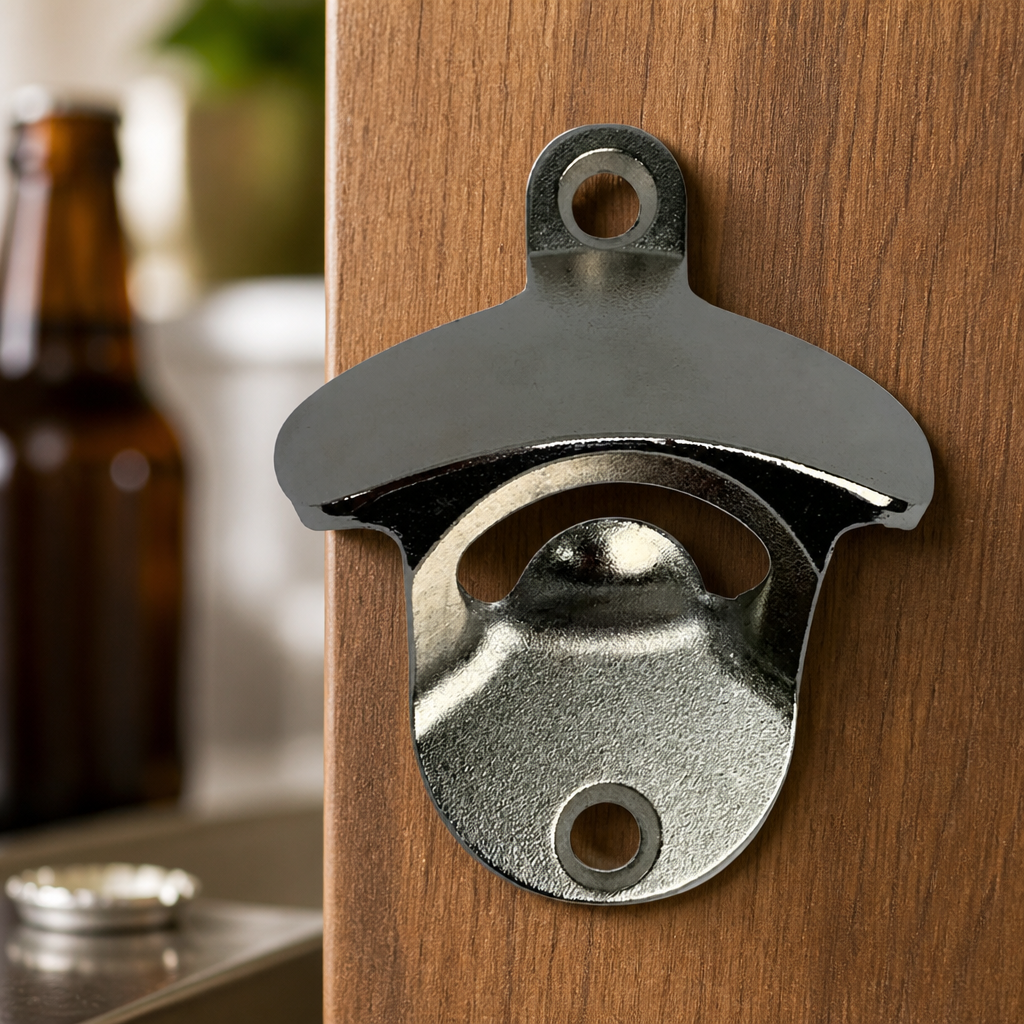 Commercial Cast Metal Bottle Opener with Dual Mounting Holes