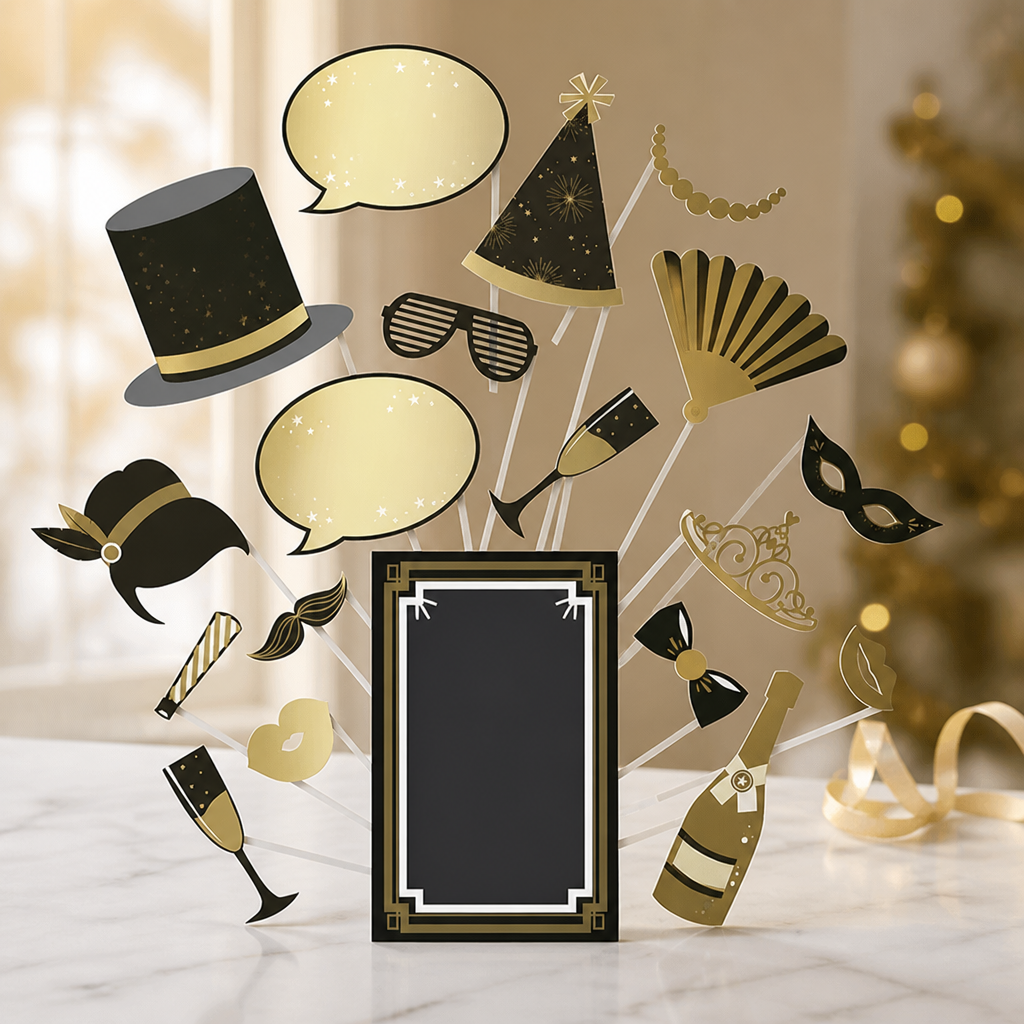 New Year Selfie Photo Props Kit for Party Supplies 18 Pack