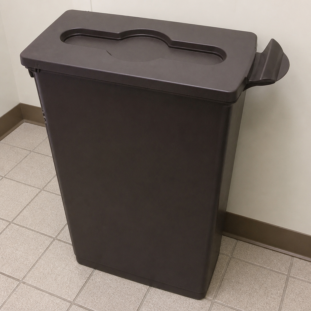Commercial Closed Lid Waste Recycling Station in Brown