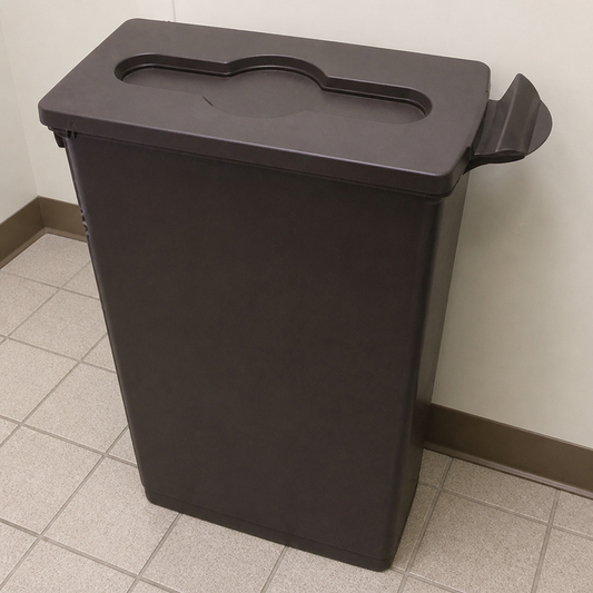 Commercial Closed Lid Waste Recycling Station Brown