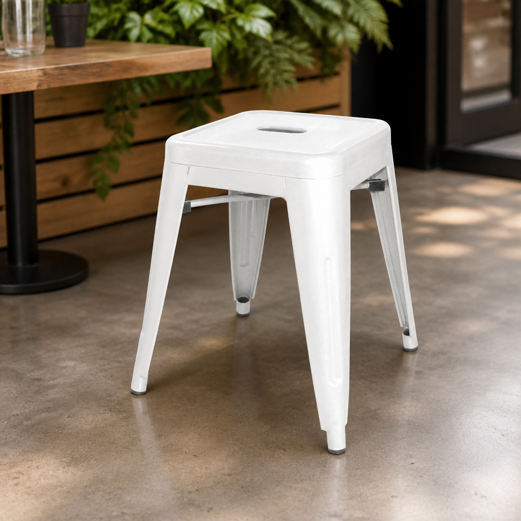 Commercial Outdoor Stackable Steel Stool 4 Pack