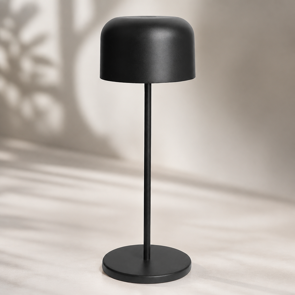300mm Cordless Table Lamp with USB Charging Base Black