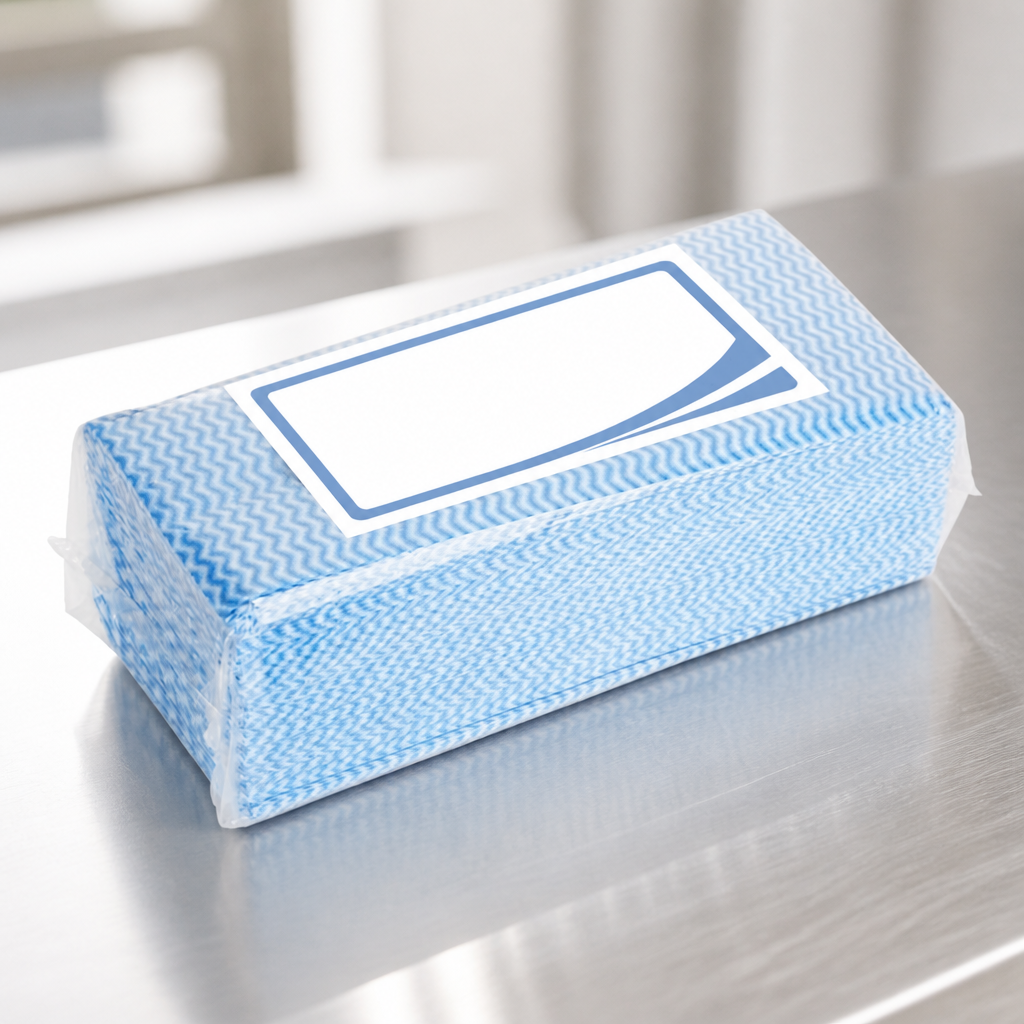 Commercial Non-Woven Cleaning Cloths Blue 50 Pack 600x300mm