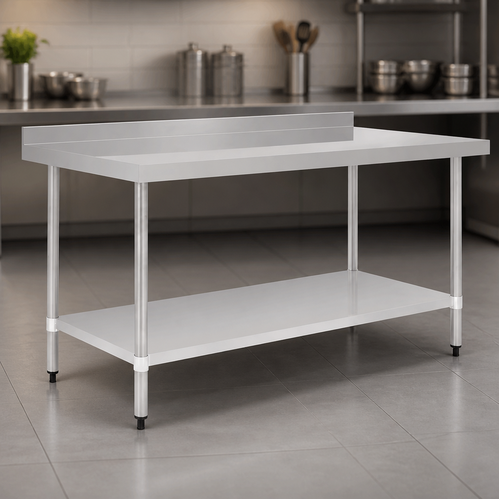 Commercial Stainless Steel Work Table with Upstand 1800mm