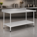 Commercial Stainless Steel Work Table with Upstand 1800mm