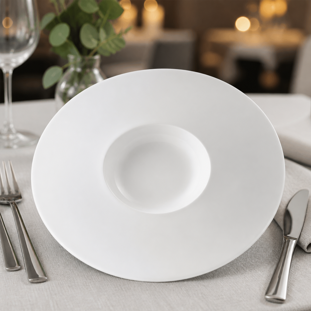 Set of 6 medium well porcelain bowls 305mm