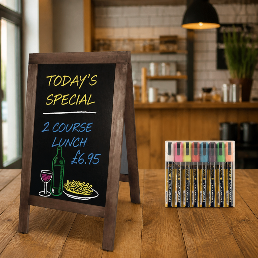 Small Commercial Pavement Board with 8 Liquid Chalk Pens