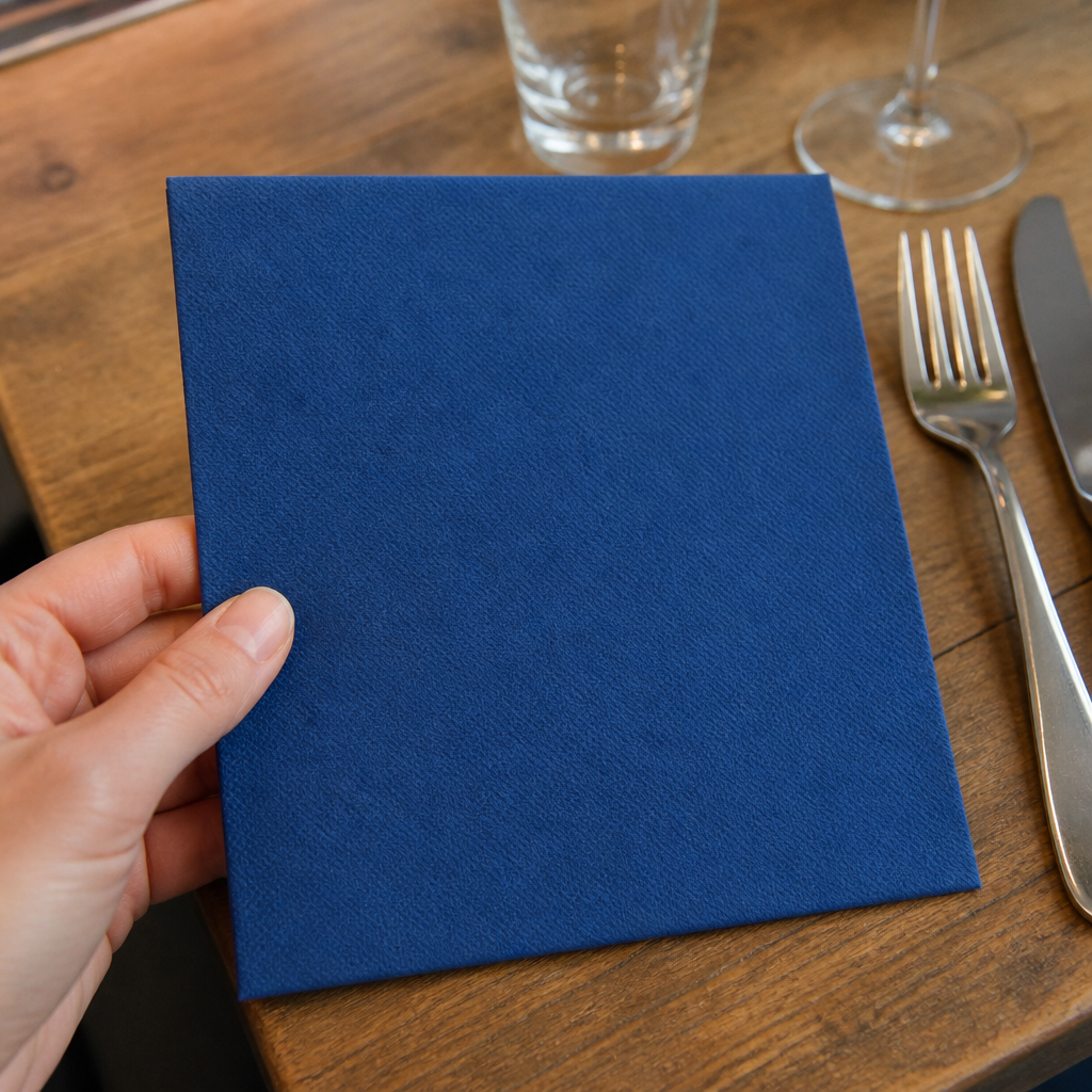 Commercial Recyclable Paper Dinner Napkins 40x40cm Blue 500 Pack