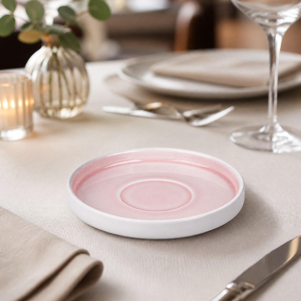 Commercial pink fondant saucers 155mm - 6 pack