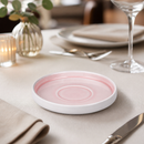 Commercial Fondant Saucers Pink 155mm - 6 Pack Durable Porcelain