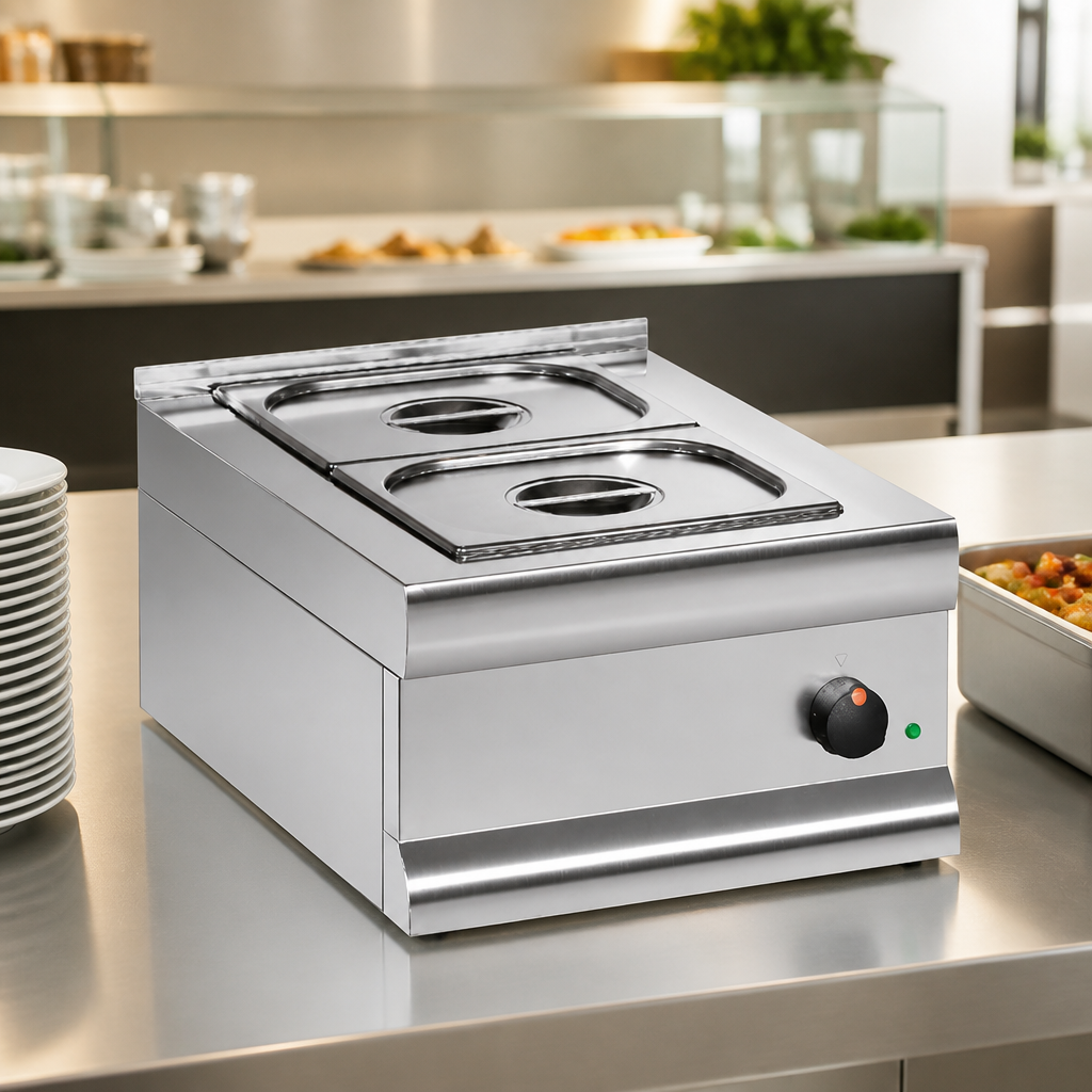 Commercial Bain Marie with Two Half Gastronorm Trays 600mm