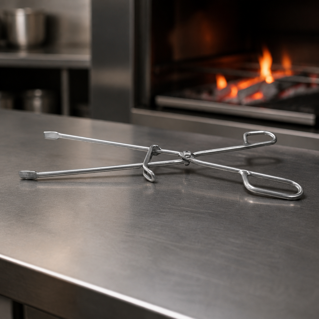 Commercial Charcoal Oven Tongs 35cm Stainless Steel Grilling Tool