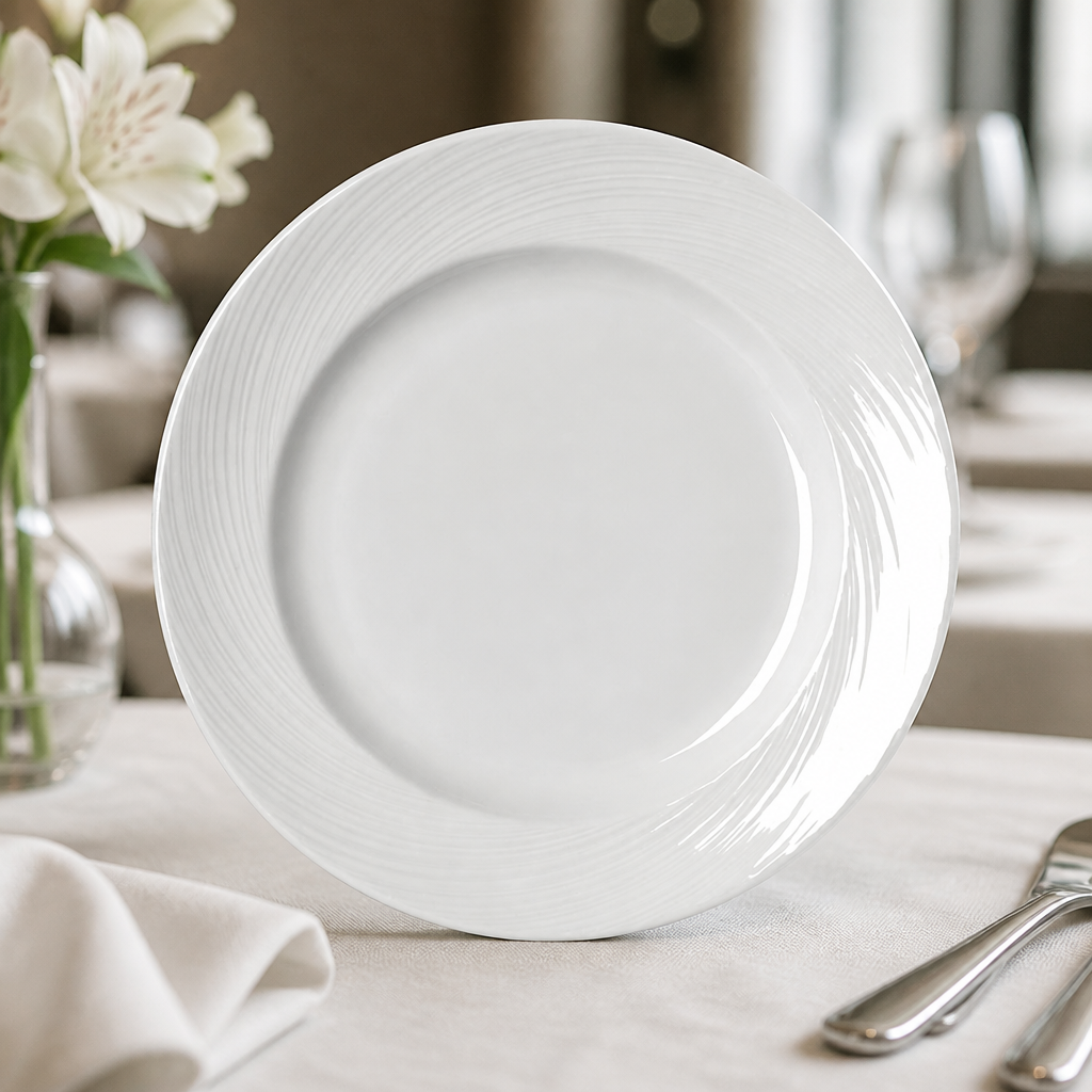 Commercial porcelain plates 230mm, 24 pack