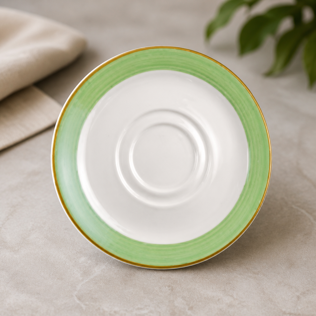 Commercial Low Cup Saucer 145mm 227ml Green 36 Pack