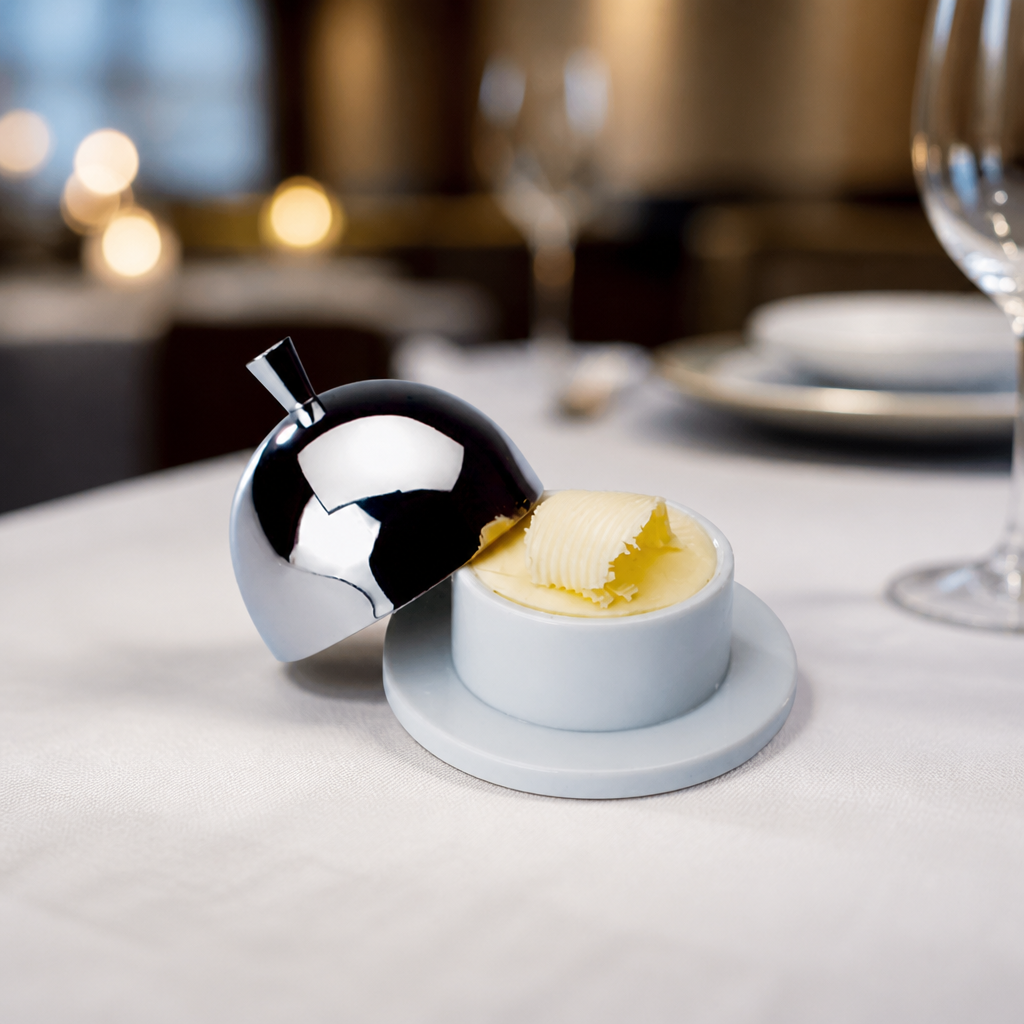 Commercial stainless steel butter dish with cloche 40ml