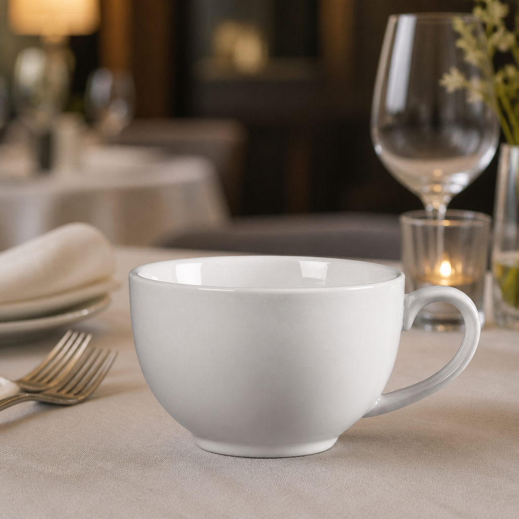 Commercial Whiteware Cups 230ml 12 Pack for elegant tableware