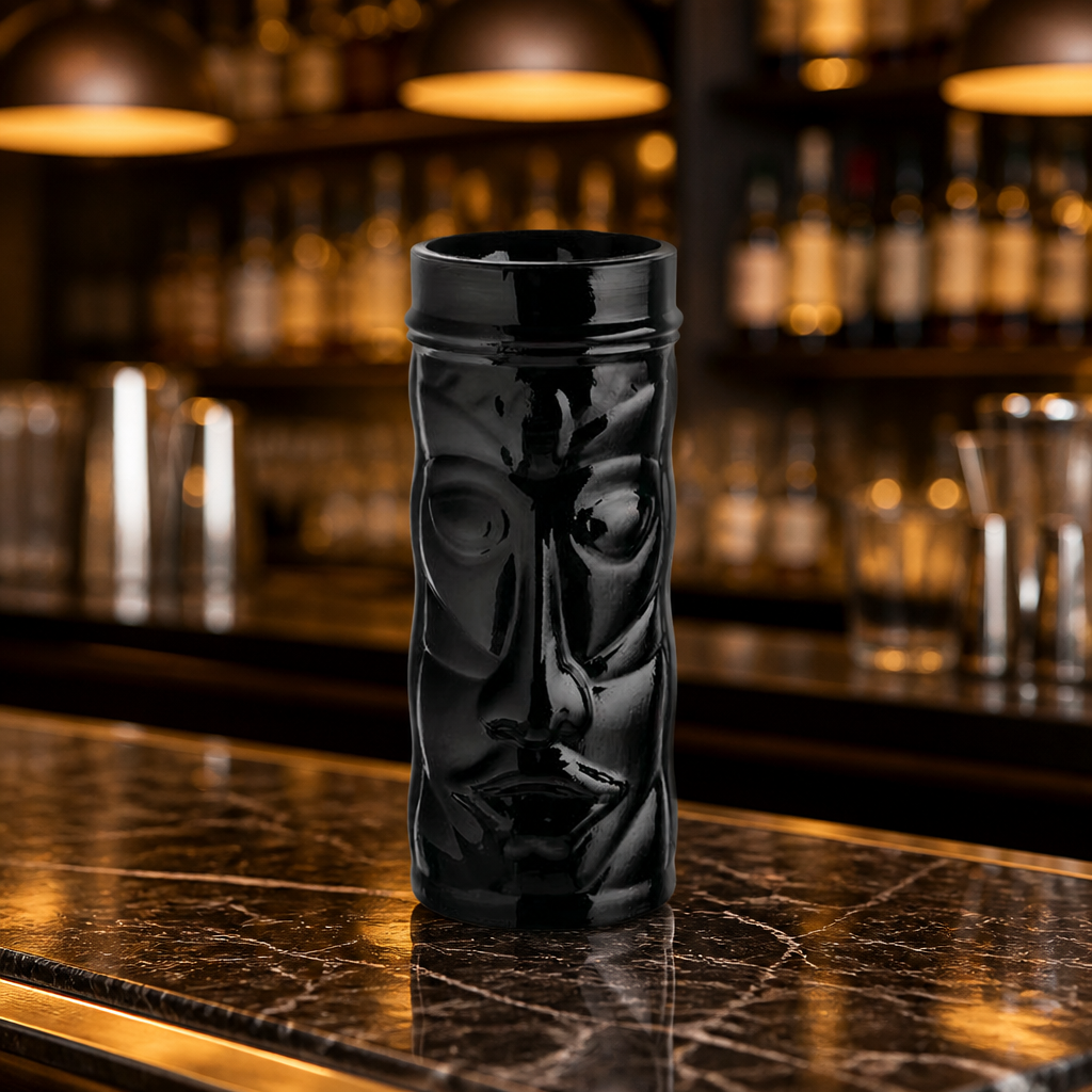 450ml Commercial Tiki Glassware Set of 6 Onyx Hiballs