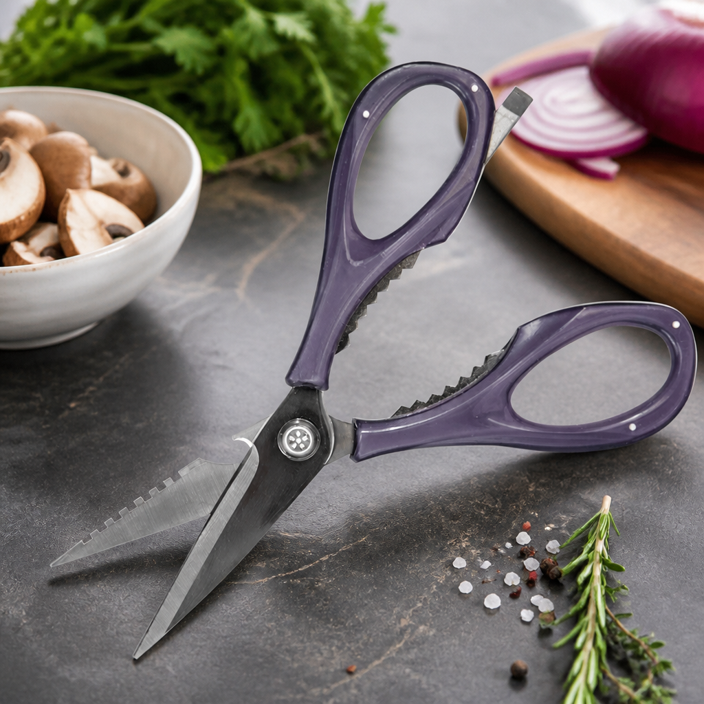5-in-1 multi-functional kitchen scissors in black