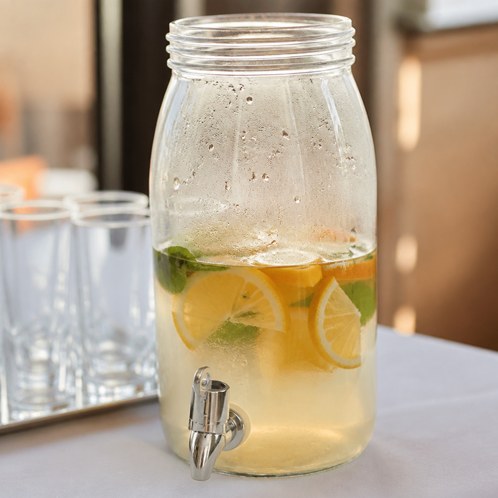 3L Commercial Glass Drinks Dispenser with Airtight Seal