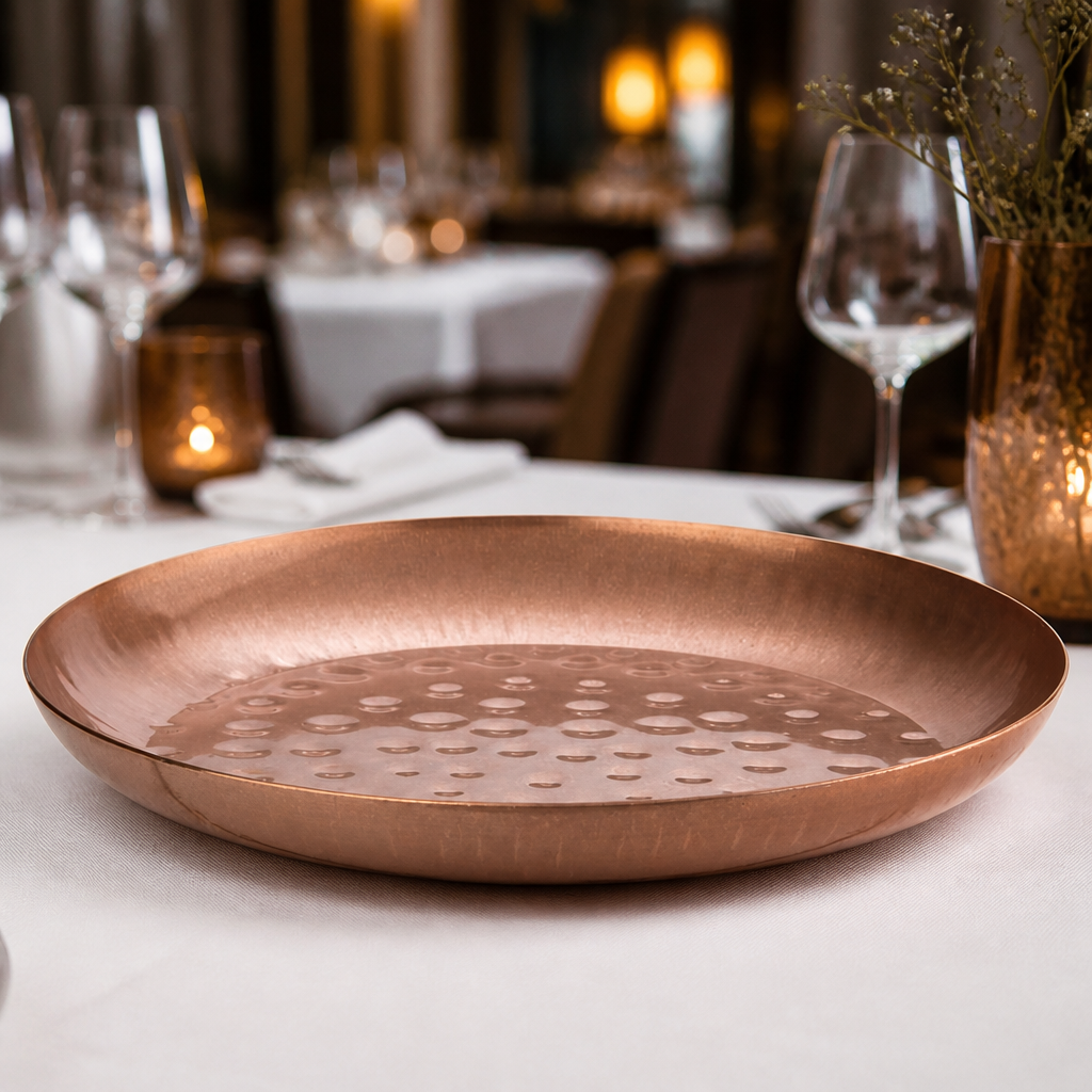 Commercial Seafood Serving Bowl 350mm Vintage Copper Finish