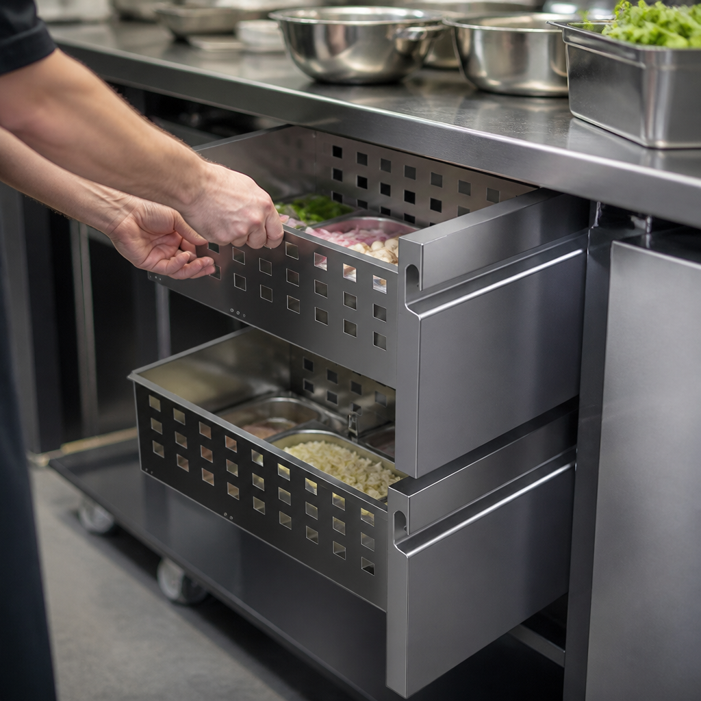 Commercial 1/2GN Gastronorm Drawer Set for Counter Units