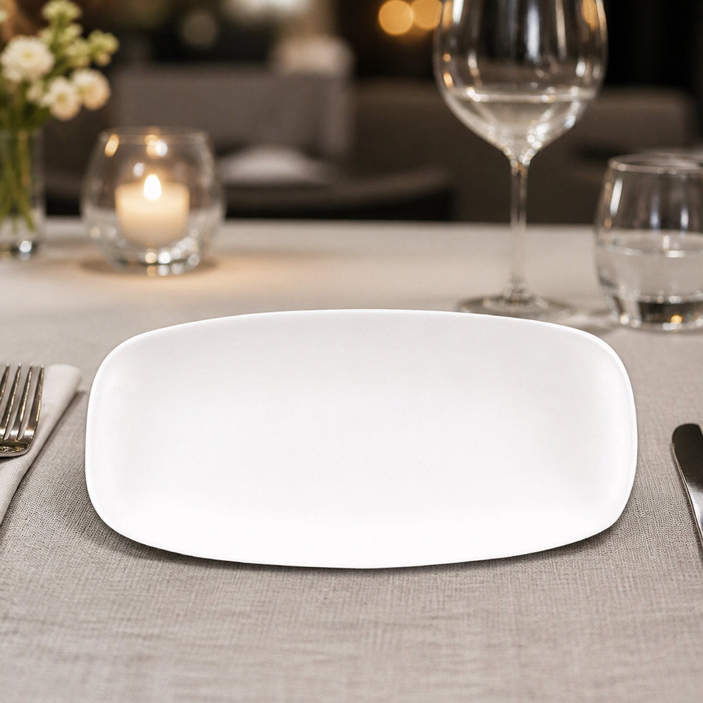 Commercial Oblong Plates 127 x 269mm 12 Pack