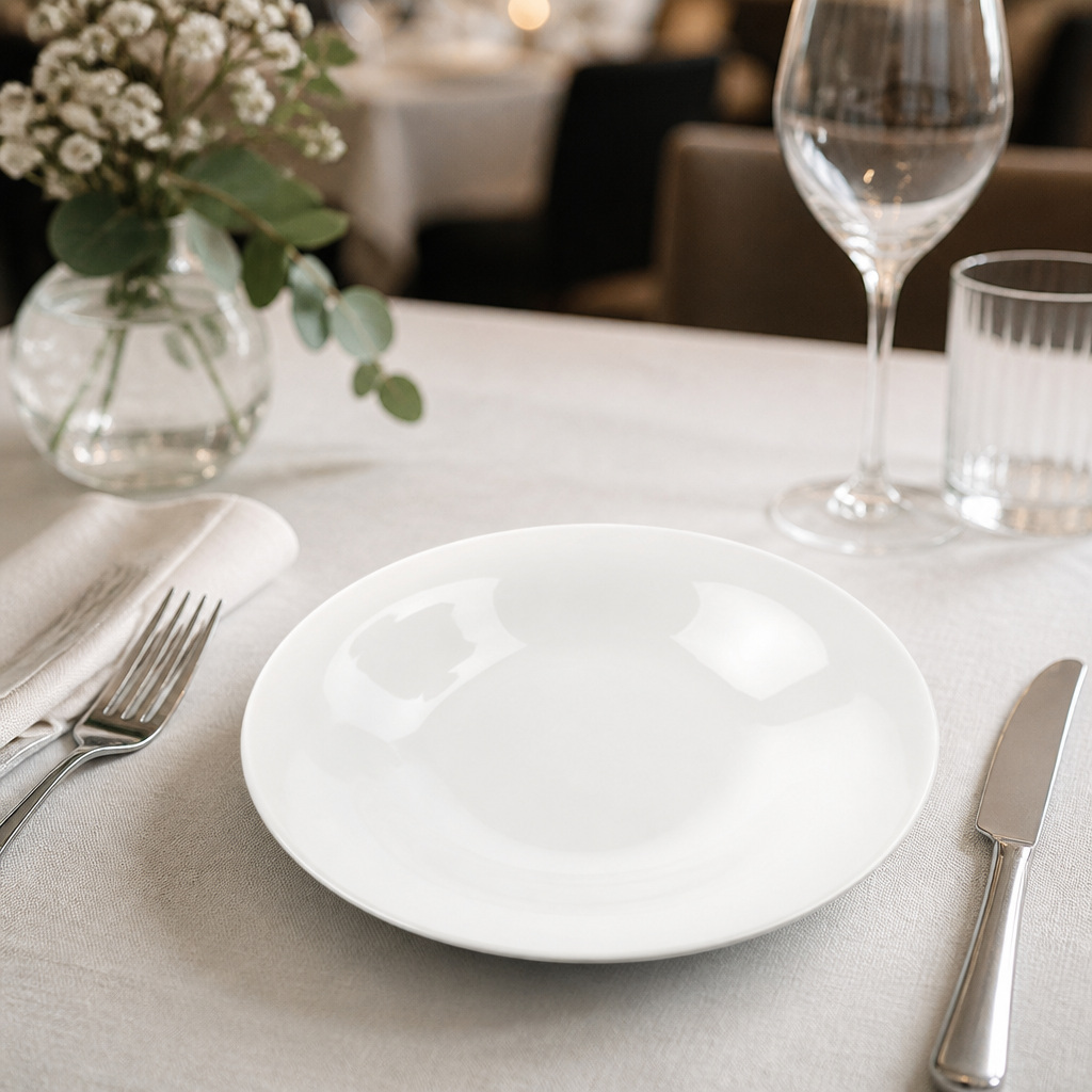 Commercial Bone China Rimmed Bowls 235mm - 6 Pack