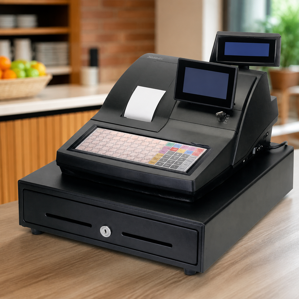 High-performance commercial cash register for fast checkout