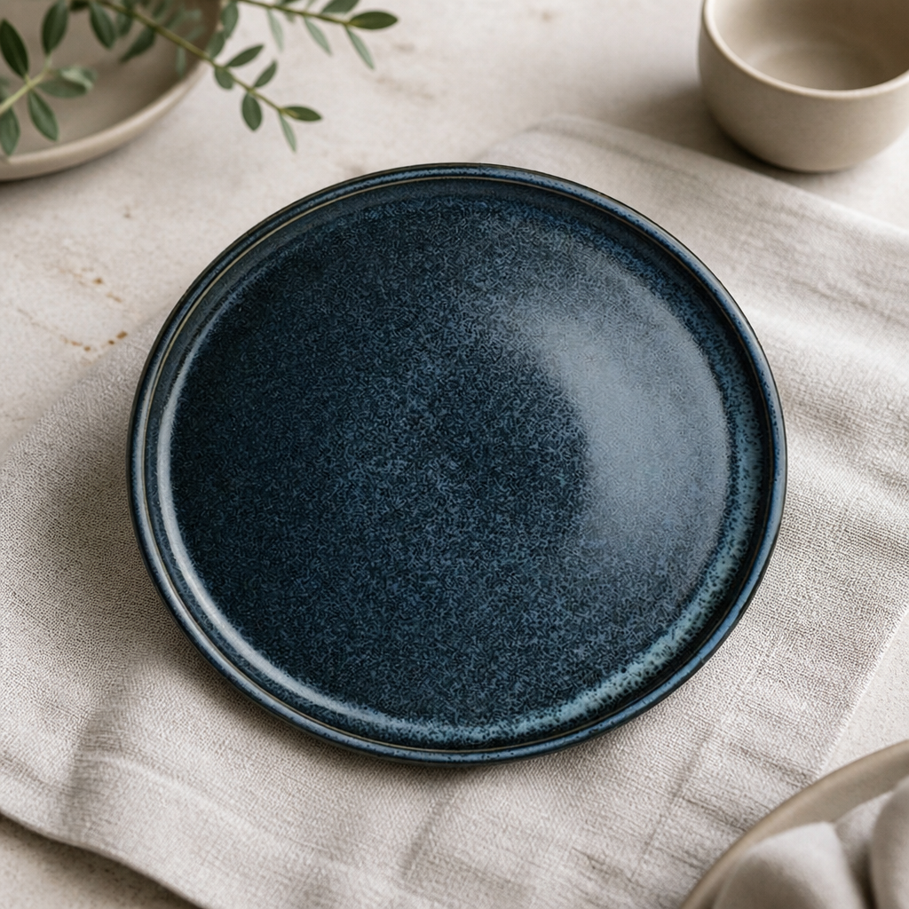 Commercial Stack Plates 270mm Vitrified China Blue - 6 Pack