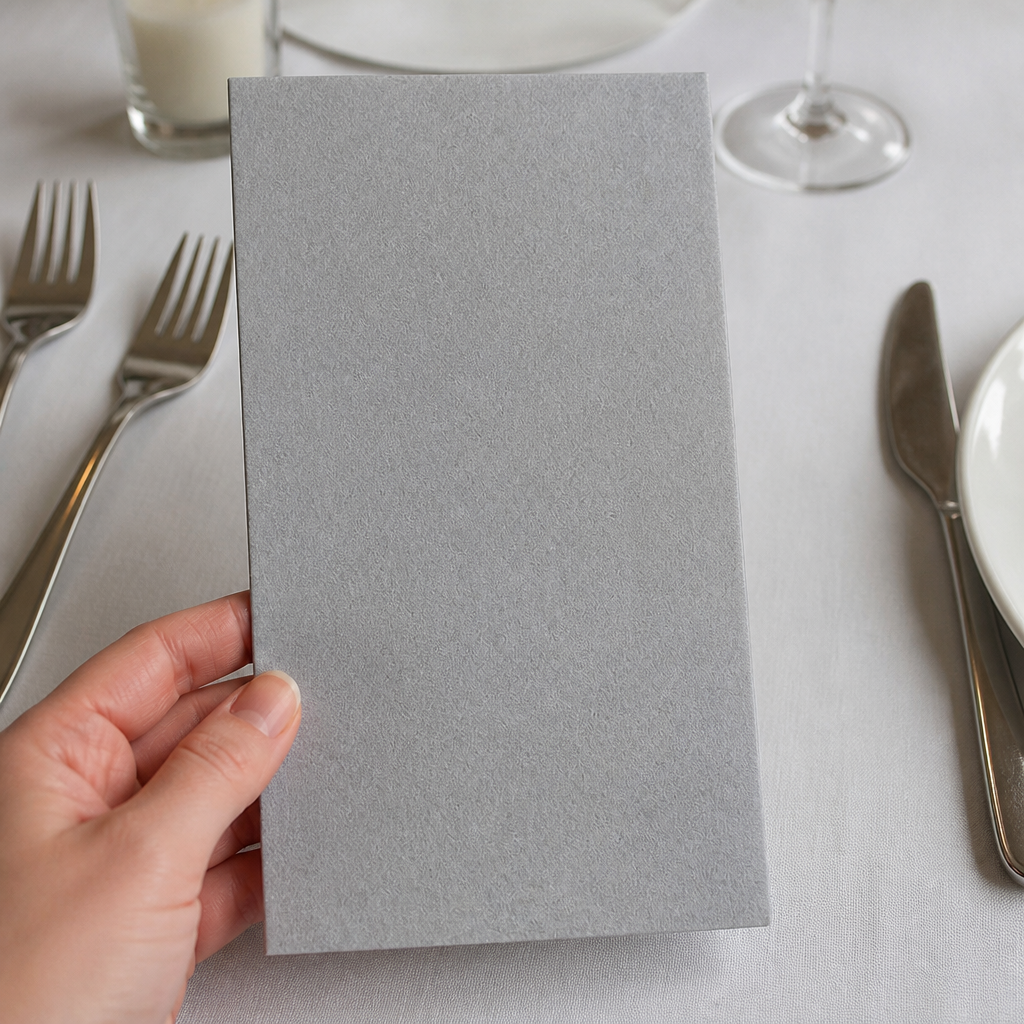 Commercial Recyclable Paper Napkins 40x40cm Grey 500 Pack