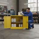 Premium Heavy Duty Floor Cupboard for Hazardous Storage with Spill Containment and Fire Resistance Features