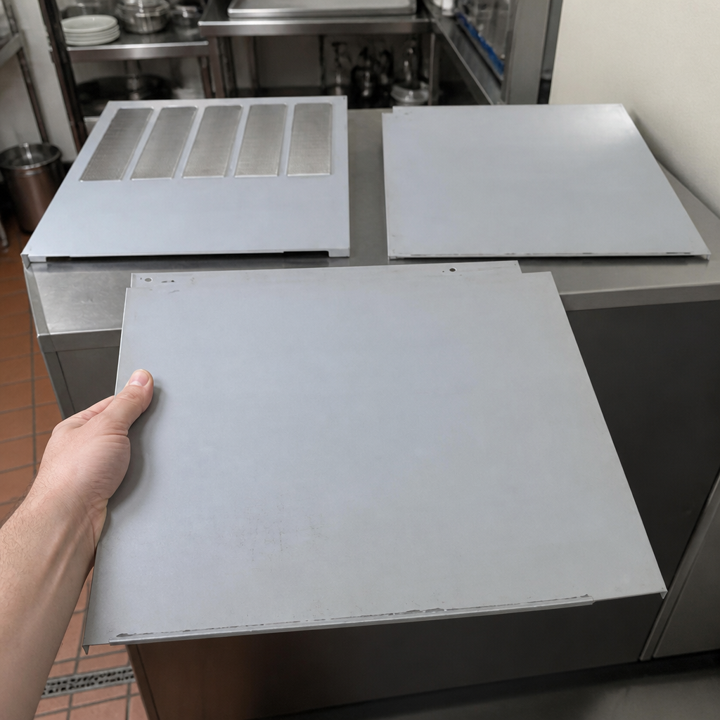 Commercial Ice Machine Top Air Discharge Kit in stainless steel