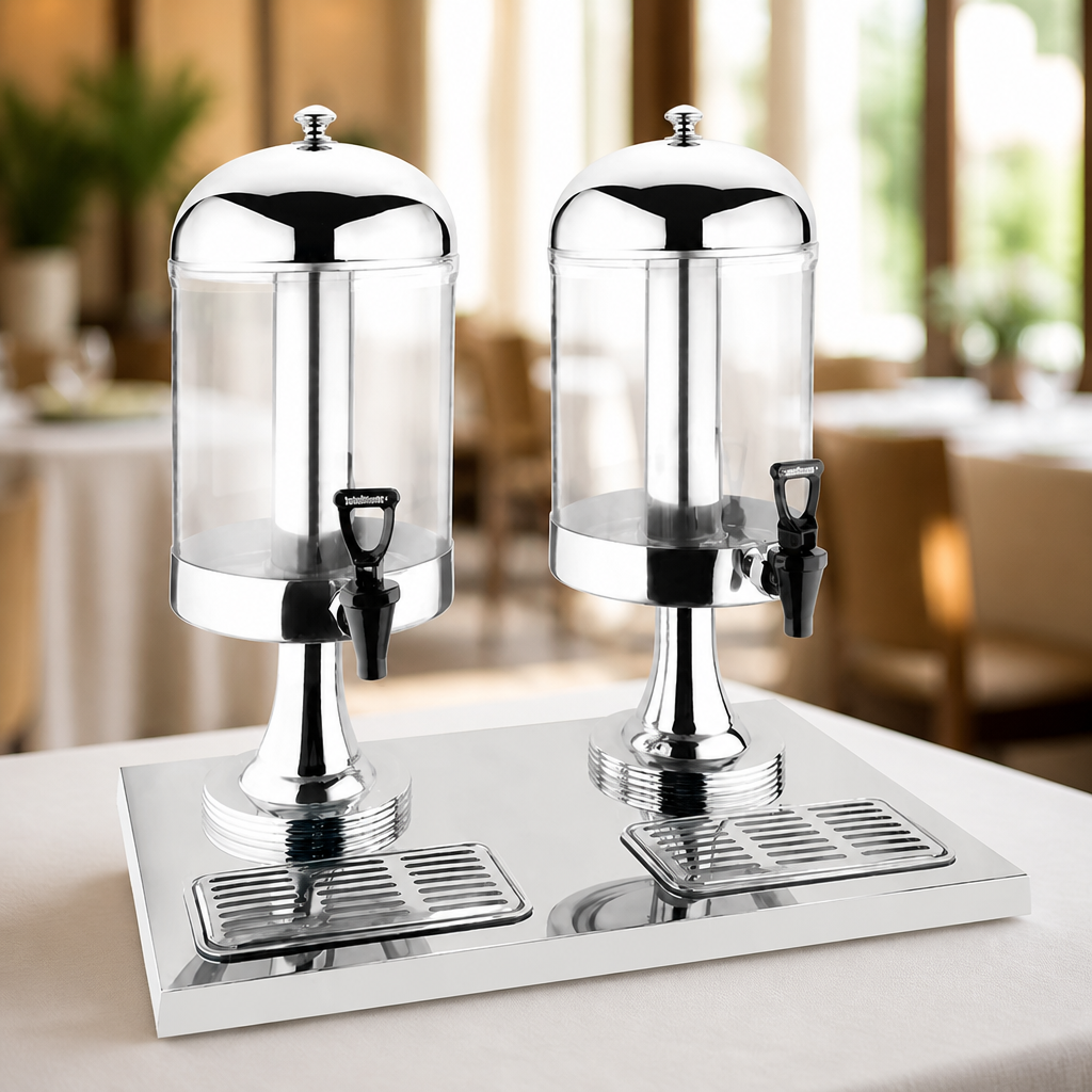 14Ltr Commercial Double Juice Dispenser with Drip Tray