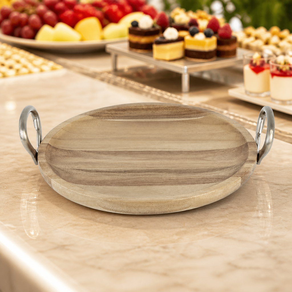 Commercial Wooden Tray Acacia Wood 345x305x80mm